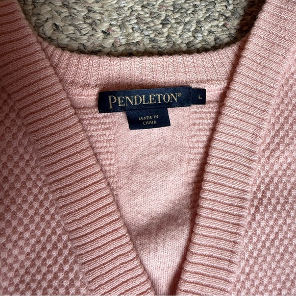 Pendleton Wool Light Pink Waffleknit Cardigan Large Clueless Preppy Balletcore - Picture 5 of 11